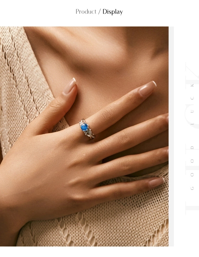 Sterling Silver Rhodium Plated Simple Style Shiny Inlay Round Zircon Rings