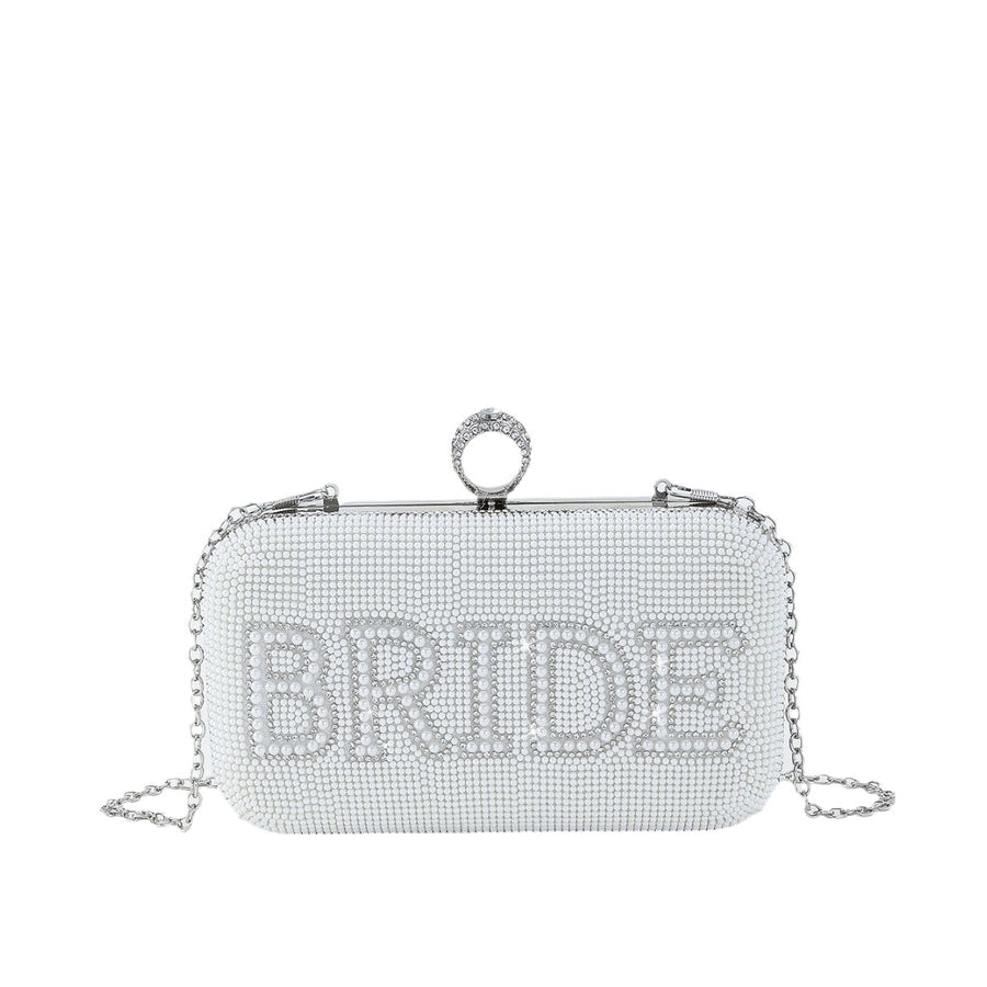 MRS English BRIDE letter rhinestone Pearl evening bag wedding wedding banquet clutch evening bag