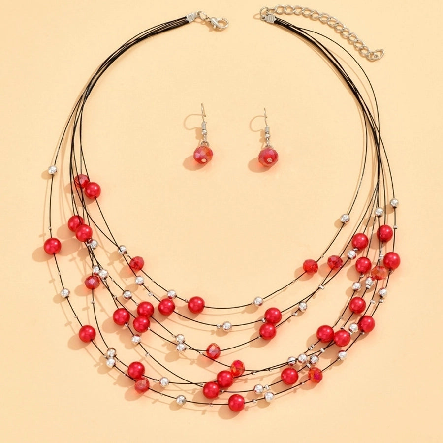 bohemian colorful Pearl personality female handmade beaded crystal ethnic style necklace necklace