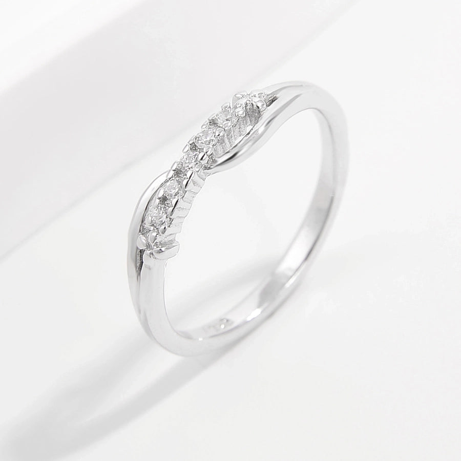 Sterling Silver White Gold Plated Simple Style Classic Style Plating Inlay Infinity Lightning Zircon Rings