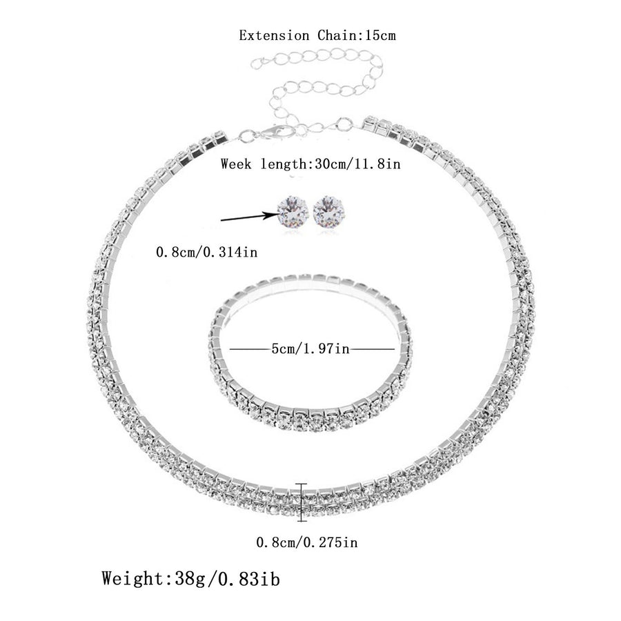 Elegant Lady Streetwear Water Droplets Tassel Heart Shape Copper Alloy Plating Inlay Rhinestones Zircon Women's Earrings Necklace Jewelry Set