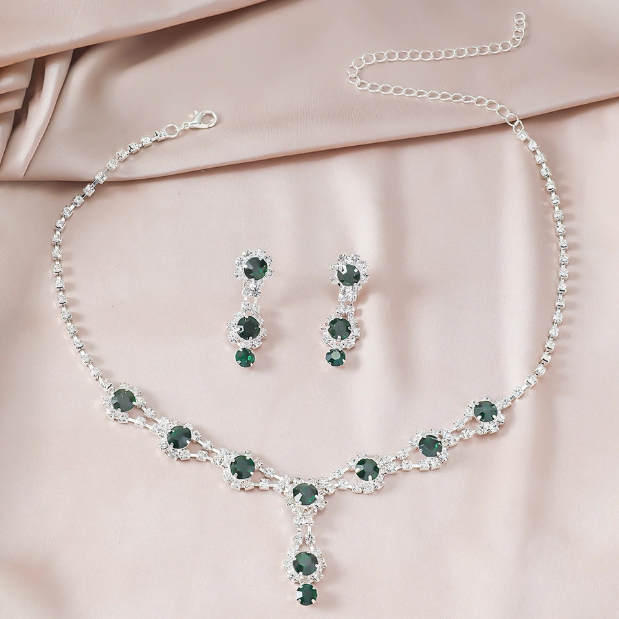 Elegant Luxurious Queen Geometric Alloy Rhinestones Silver Plated Women's