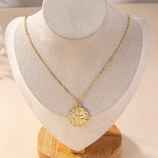 Elegant Simple Style Artistic Solid Color Gold Plated Iron Zinc alloy  Pendant Necklace