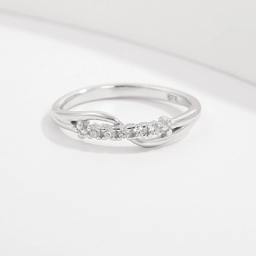 Sterling Silver White Gold Plated Simple Style Classic Style Plating Inlay Infinity Lightning Zircon Rings