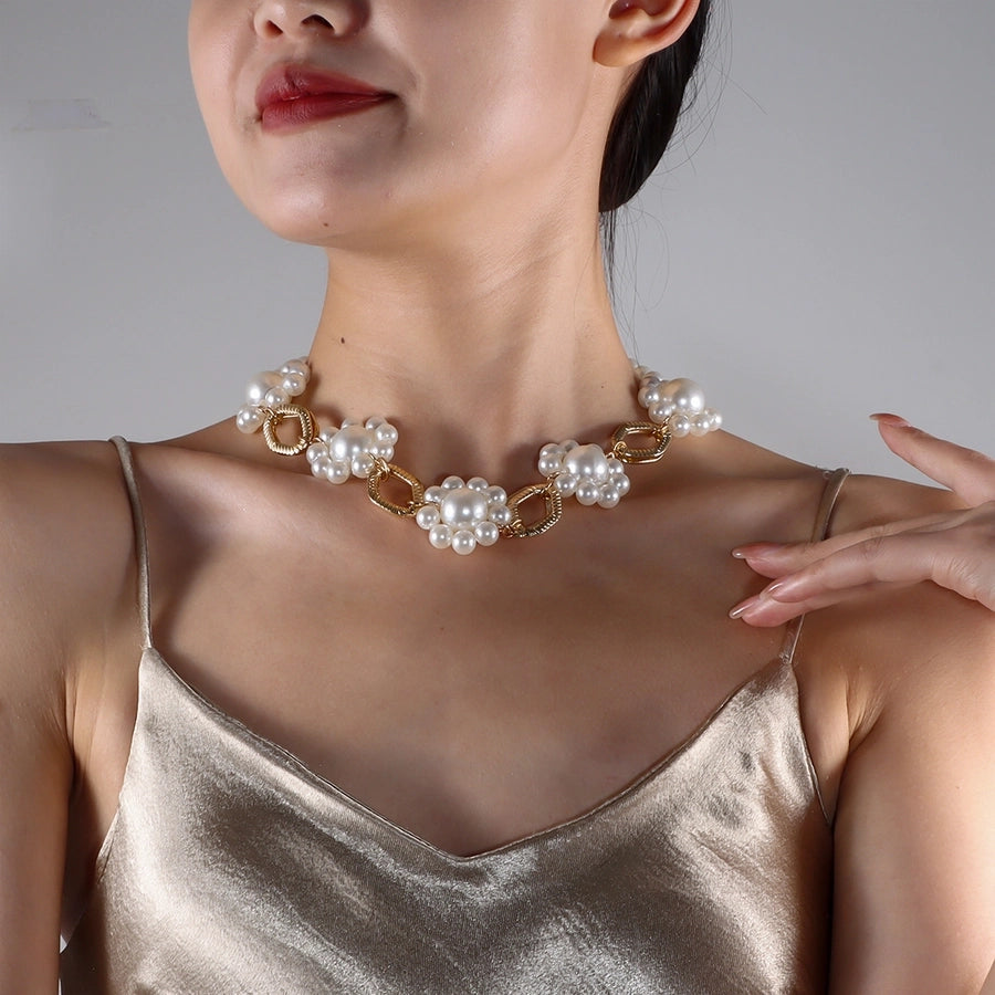 Elegant Retro Korean Style Round Plastic  Necklace