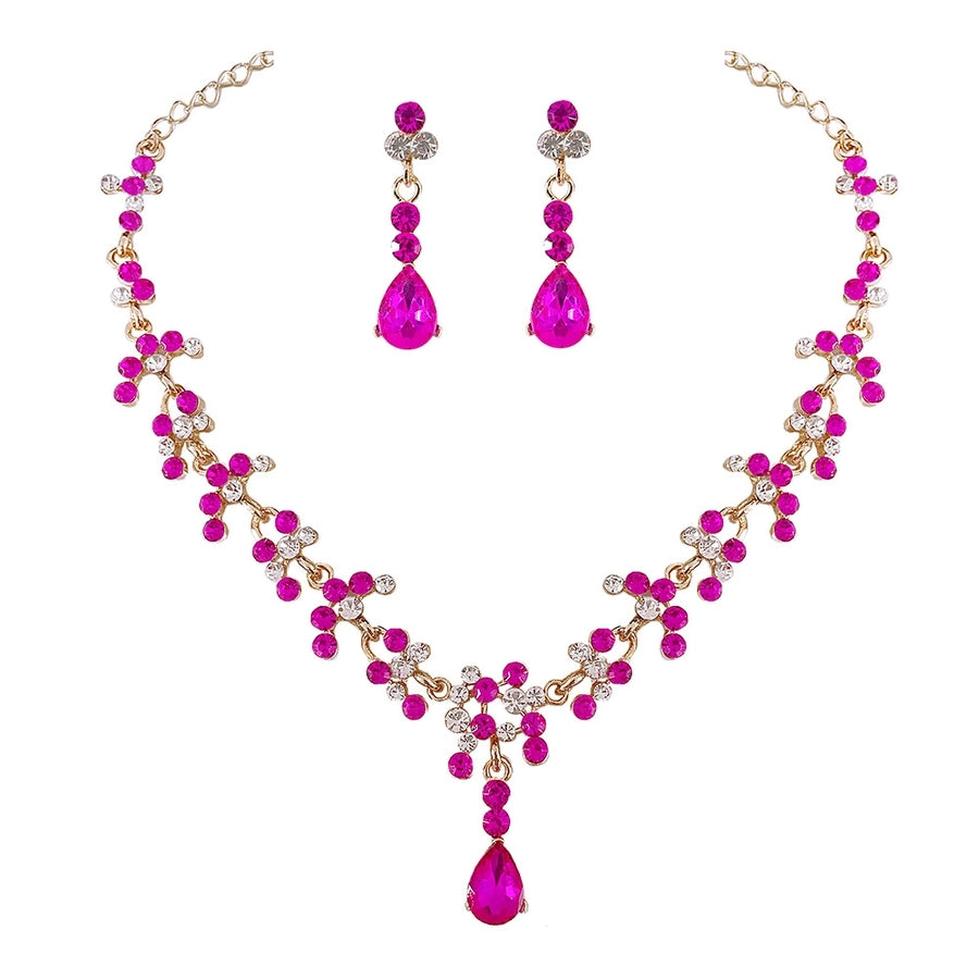 Simple Style Heart Shape Zinc alloy Inlay Artificial Crystal Women'S Jewelry Set