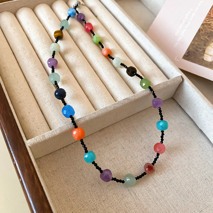 natural stone Freshwater Pearl Simple Style Beaded Geometric Necklace