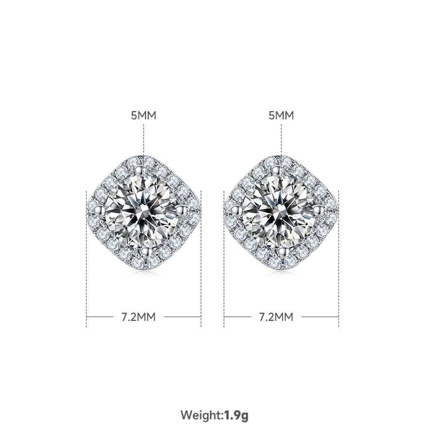 Elegant Princess Sweet Geometric Sterling Silver Inlay Zircon Rhodium Plated Women's Bracelets Earrings Necklace