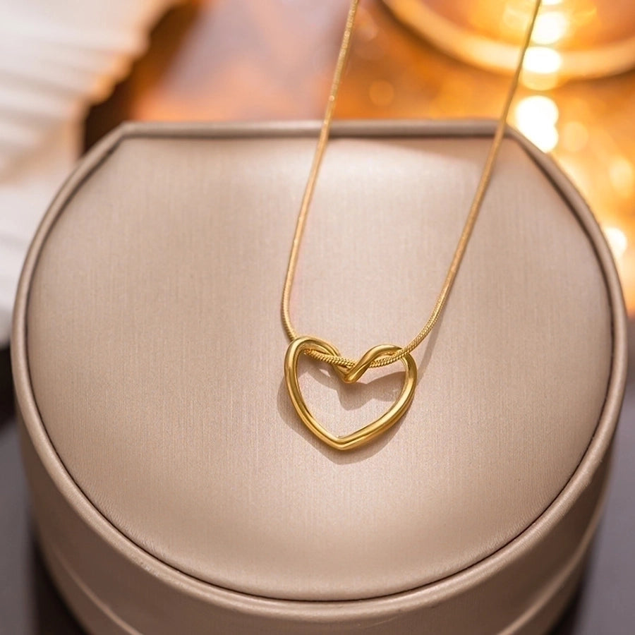 Jewelry Simple Style Solid Color Titanium Steel Pendant Necklace