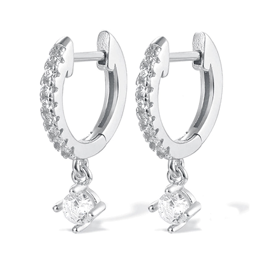 1 pair cute luxurious queen solid color plating inlay sterling silver zircon 18k gold plated drop earrings