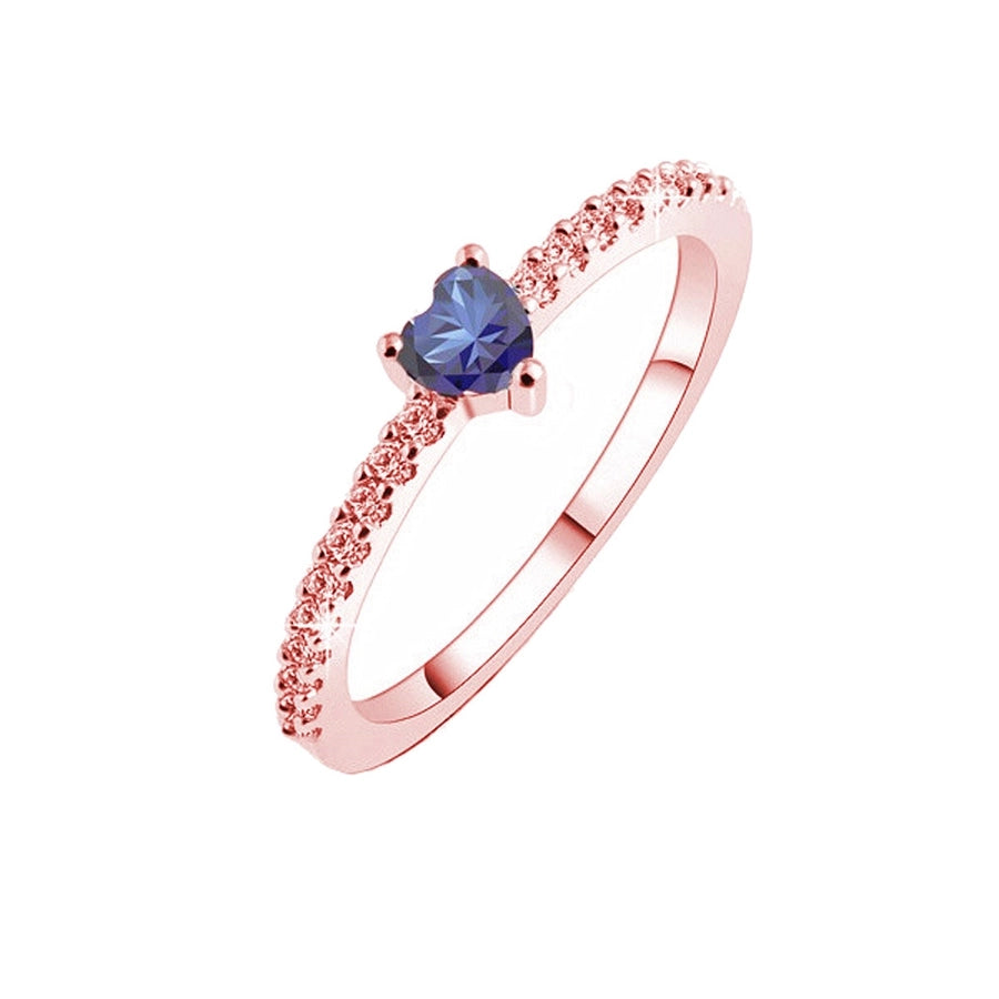 1 piece simple style heart shape alloy plating inlay artificial gemstones women's rings
