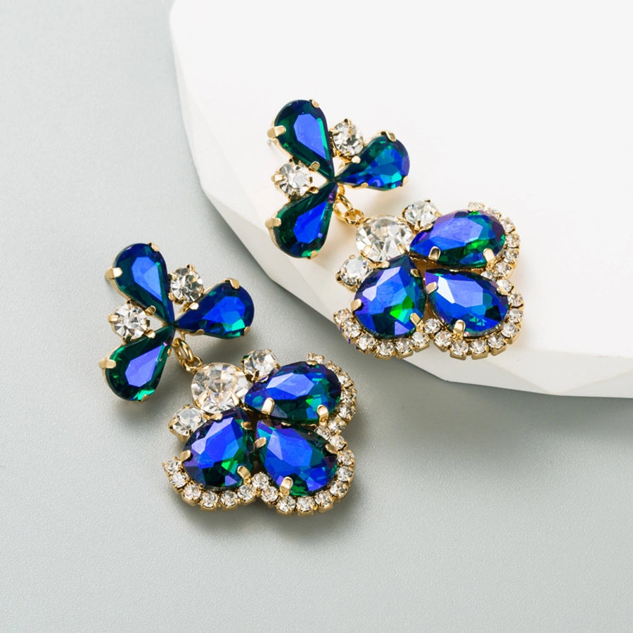 fashion geometric alloy rhinestones women's earrings 1 pair