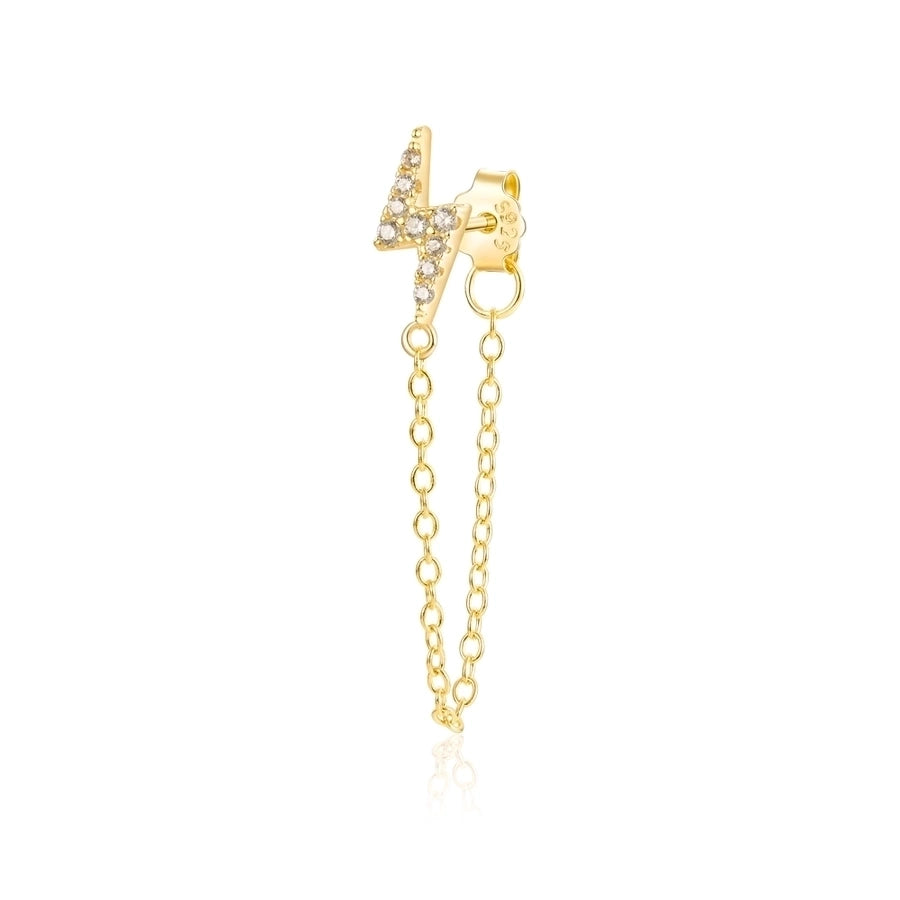 1 piece simple style classic style flower snake lightning plating inlay sterling silver zircon 18k gold plated white gold plated drop earrings