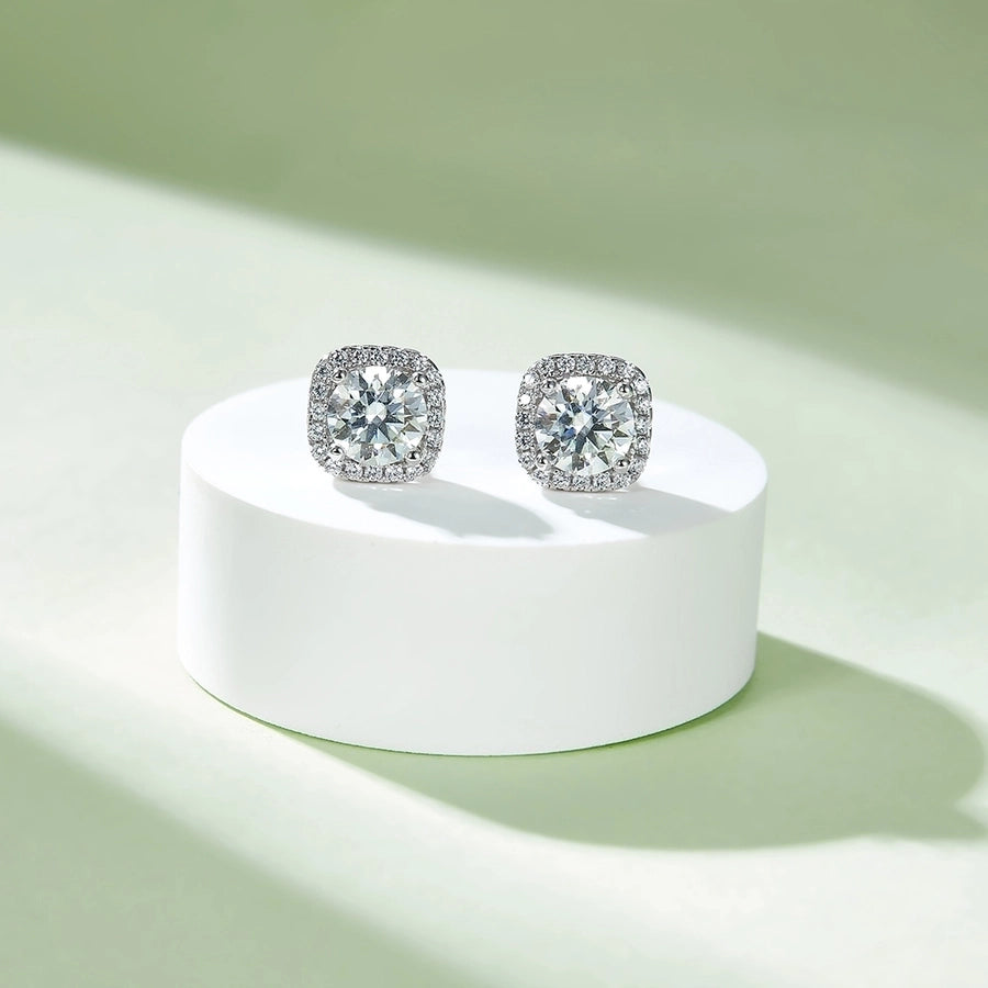 Elegant Princess Sweet Geometric Sterling Silver Inlay Zircon Rhodium Plated Women's Bracelets Earrings Necklace