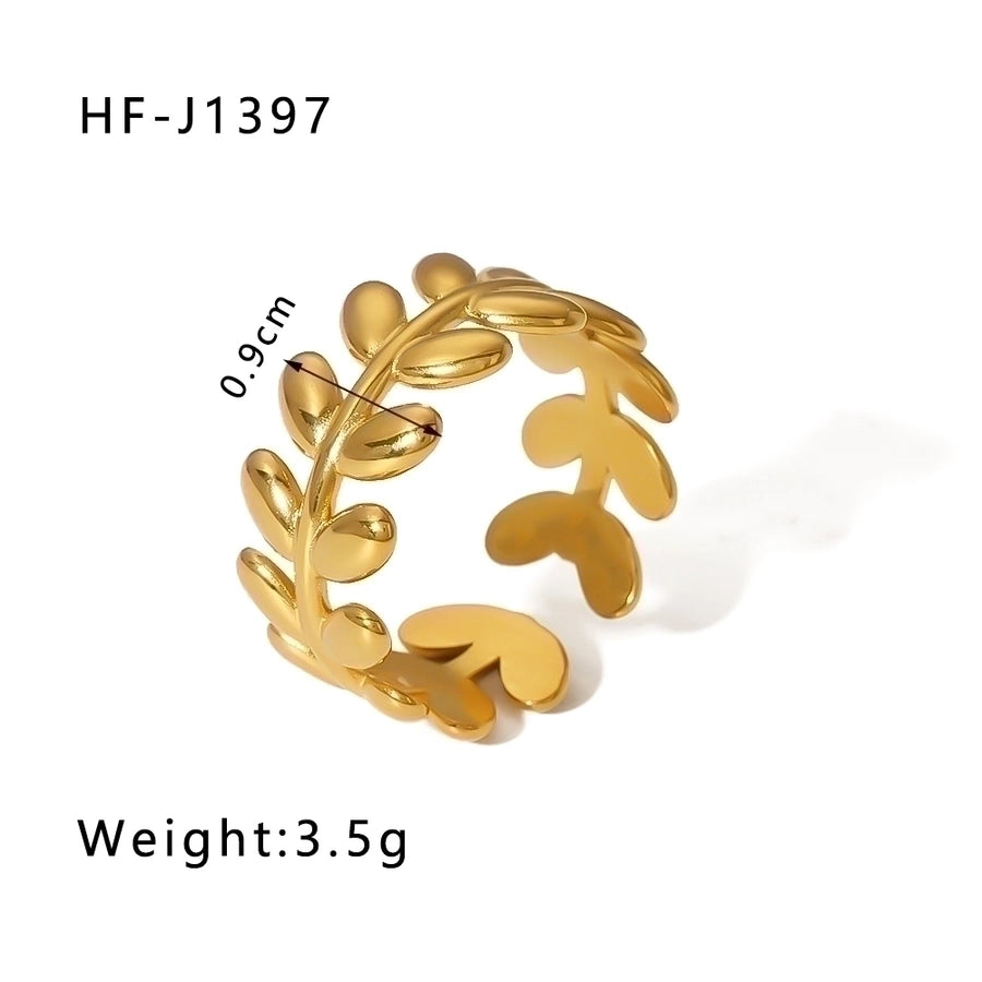 Stainless Steel 18K Gold Plated Modern Style Plating Geometric Open Rings