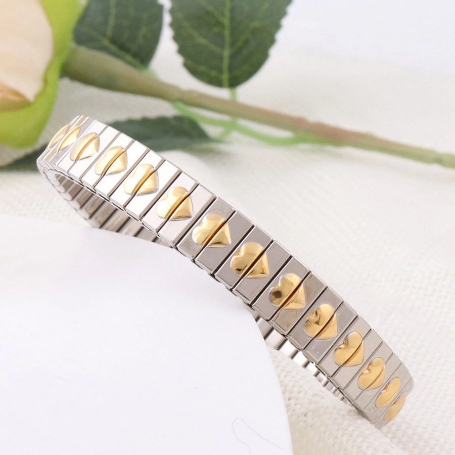 Casual Retro Star Heart Shape 304 Stainless Steel Zircon wristband In Bulk