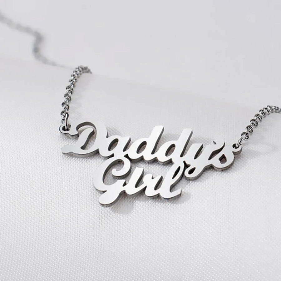 Jewelry French Style Simple Style Letter 304 Stainless Steel Iron Slice Necklace