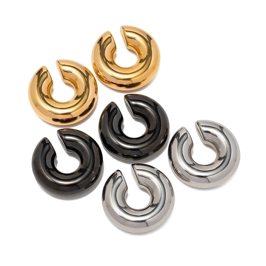 1 pair retro french style c shape u shape water droplets plating stainless steel 18k gold plated earrings