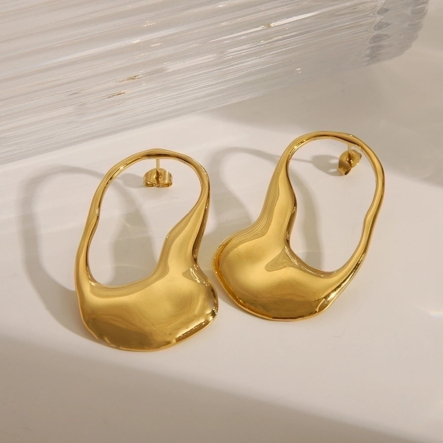 1 Pair Exaggerated Luxurious IG Style Solid Color 304 Stainless Steel 18K Gold Plated Ear Studs