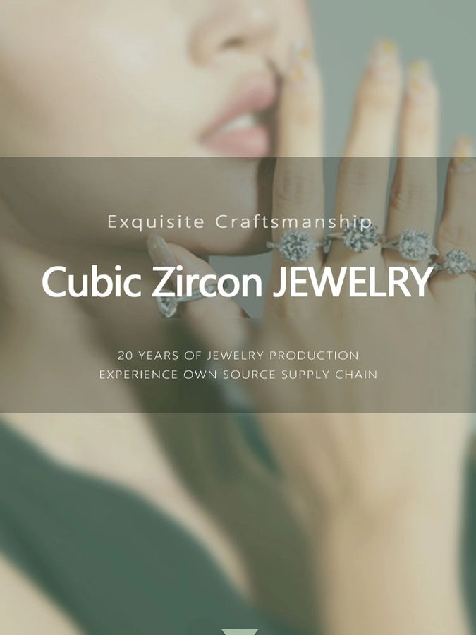 Elegant Princess Sweet Geometric Sterling Silver Inlay Zircon Rhodium Plated Women's Bracelets Earrings Necklace