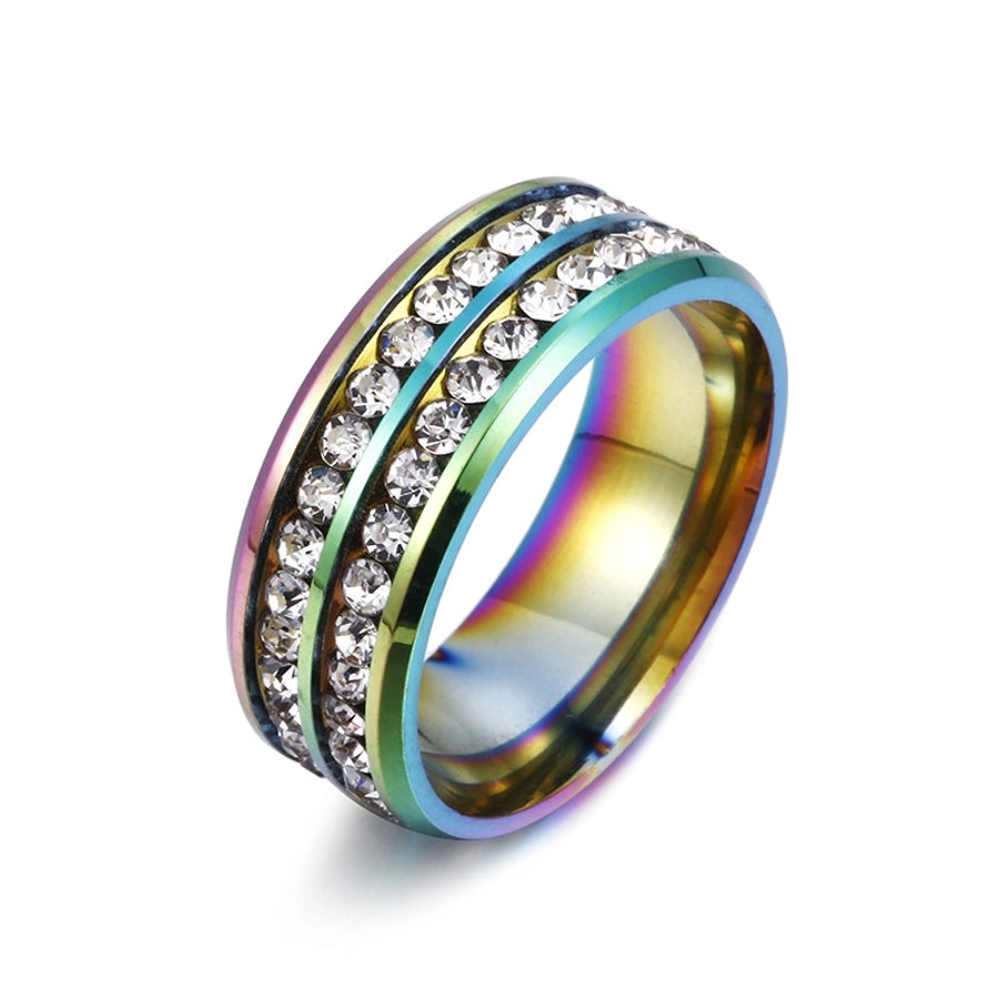 Jewelry Fashion Geometric 201 Stainless Steel Artificial Gemstones Gold Plated