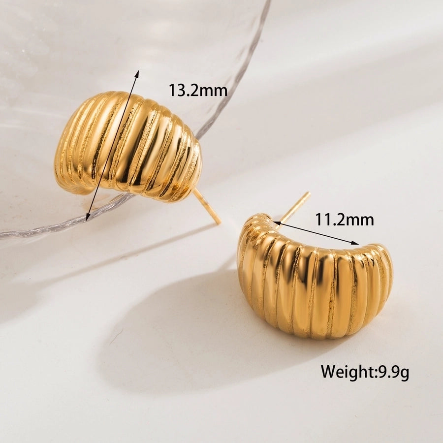 1 Pair Simple Style Commute C Shape 304 Stainless Steel 18K Gold Plated Ear Studs