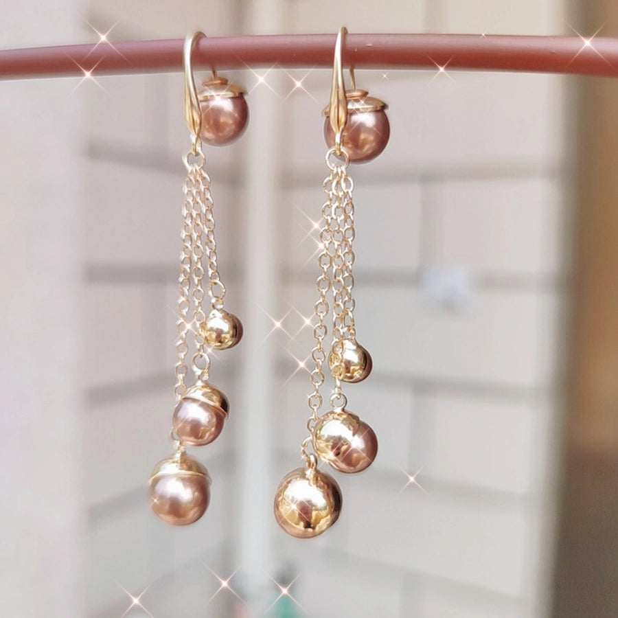 1 pair elegant star tassel heart shape inlay alloy artificial pearls rhinestones glass earrings