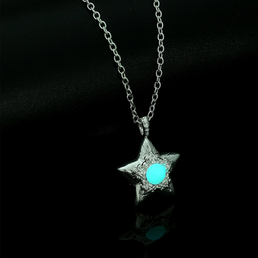 Novelty Simple Style Streetwear Star Moon Heart Shape Zinc alloy  Pendant Necklace