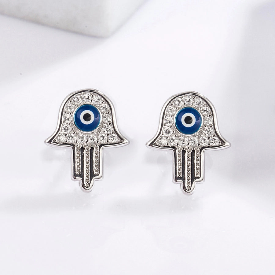 1 Piece Classical Funny Eye Octopus Plating Inlay Sterling Silver Zircon White Gold Plated Ear Studs