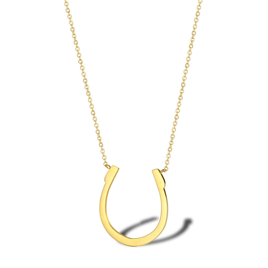 Jewelry Simple Style Solid Color 304 Stainless Steel 18K Gold Plated Plating Pendant Necklace