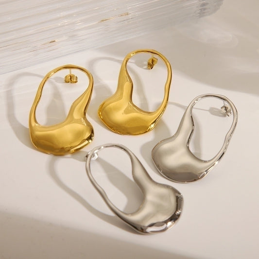 1 Pair Exaggerated Luxurious IG Style Solid Color 304 Stainless Steel 18K Gold Plated Ear Studs