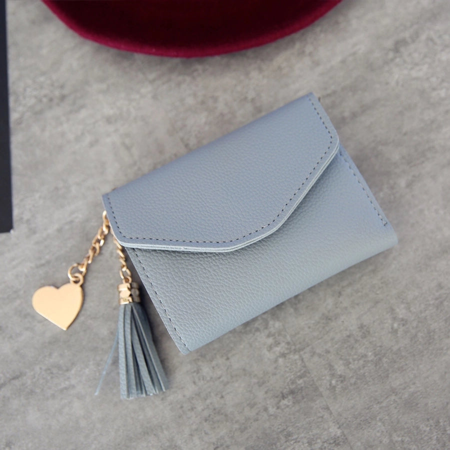 women's solid color pu leather buckle wallets