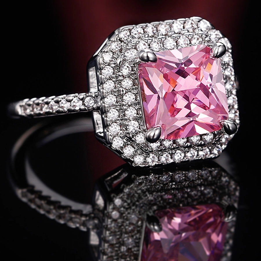 fashion geometric copper rings inlay zircon copper rings