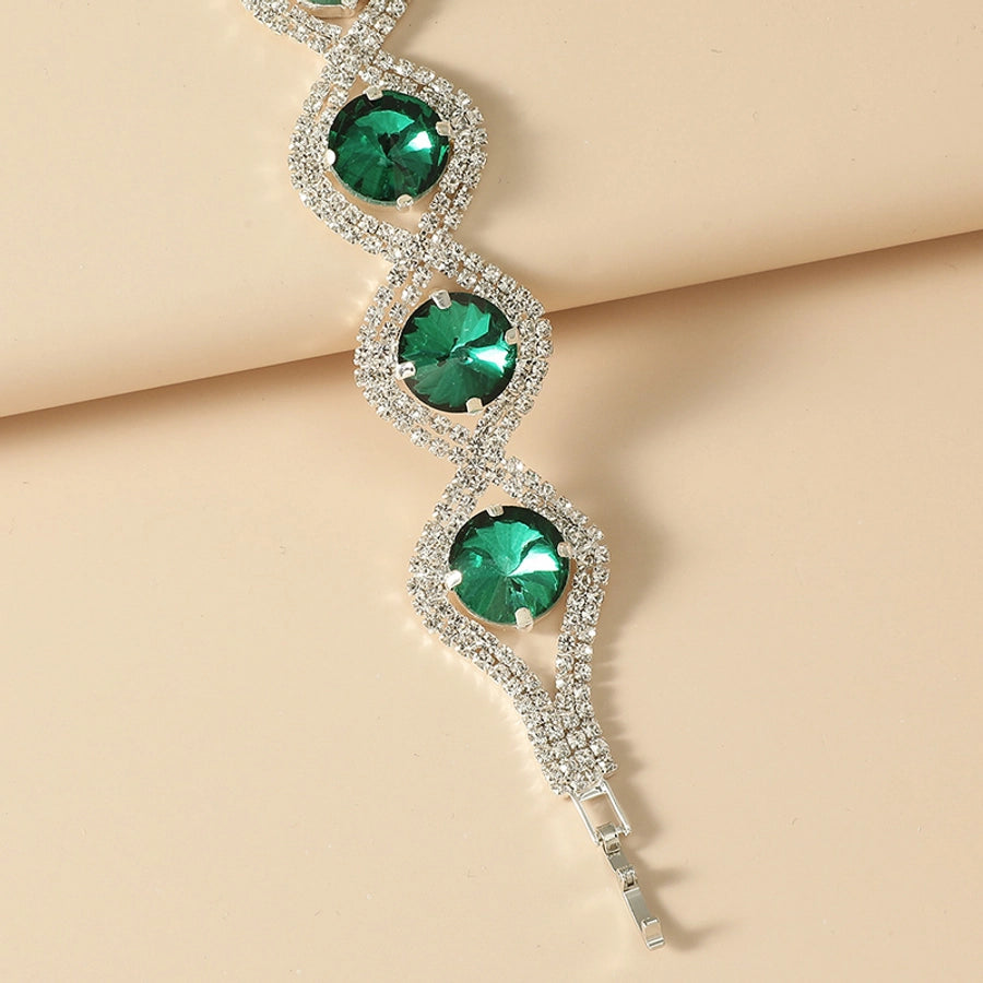 Glam Luxurious Fashion Artificial Gemstones Artificial Gemstones  Chain & Link Bracelets