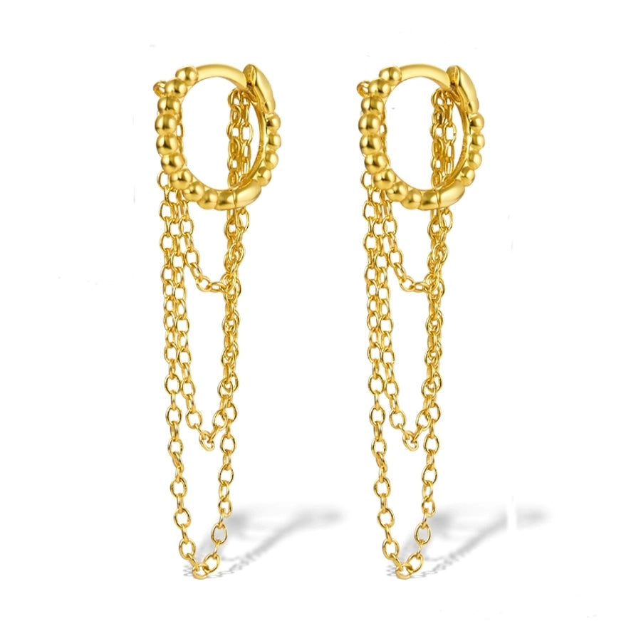 1 pair elegant luxurious lady chain plating sterling silver 18k gold plated white gold plated drop earrings
