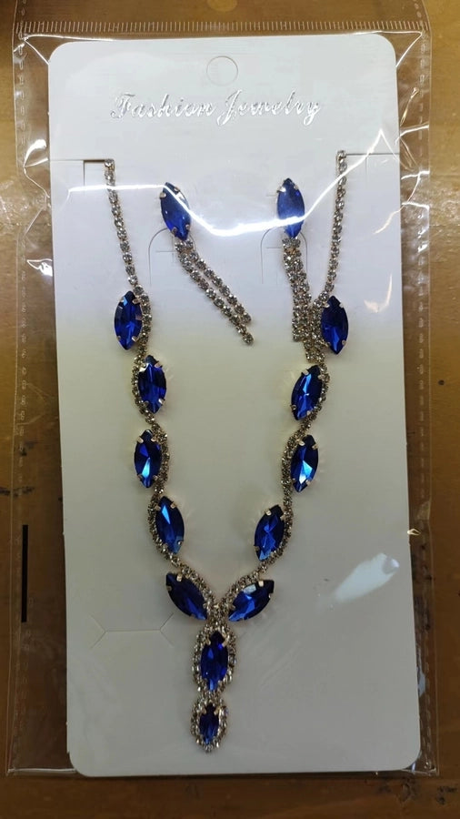 princess glam water droplets rhinestones artificial crystal  earrings necklace
