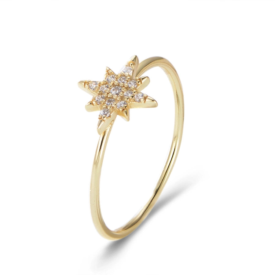925 Sterling Silver Zircon Star Rings