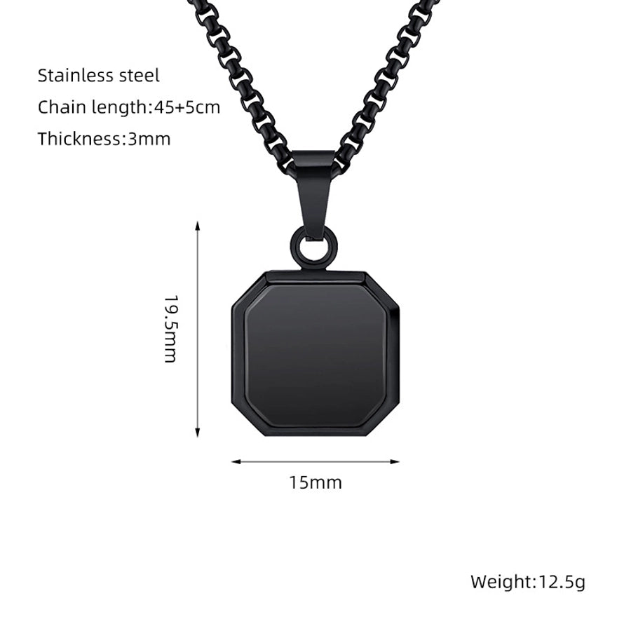 304 Stainless Steel Casual Simple Style Plating Geometric Natural Stone Pendant Necklace