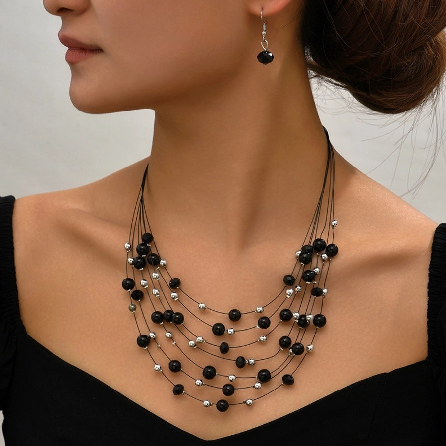 bohemian colorful Pearl personality female handmade beaded crystal ethnic style necklace necklace