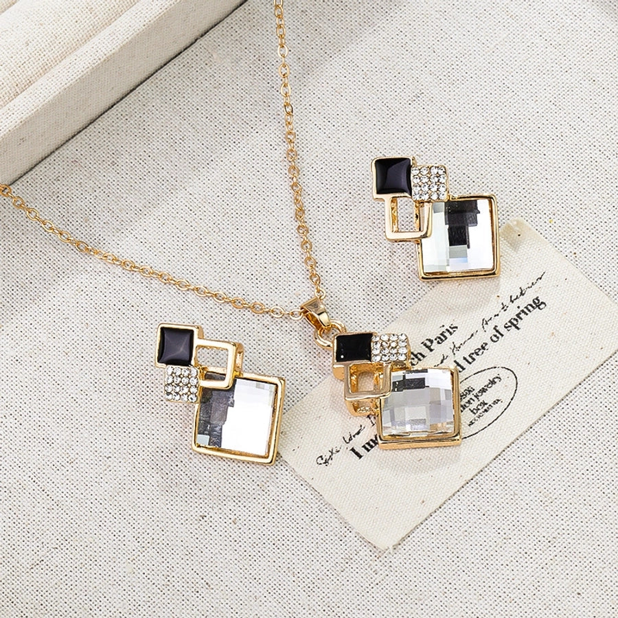 Simple Style Classic Style Geometric Alloy Diamond Women's Jewelry Set