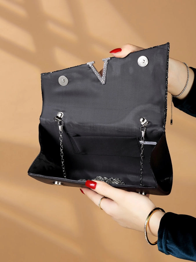 New in stock Sequins PU Clutch Bag Women  Fashion Evening Bag Prom Party Women's Bag