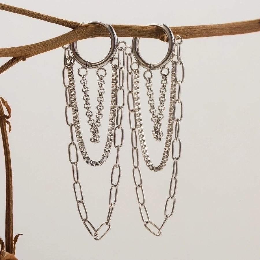 1 Pair Vintage Style Exaggerated Classic Style Tassel chain 304 Stainless Steel 18K Gold Plated Earrings
