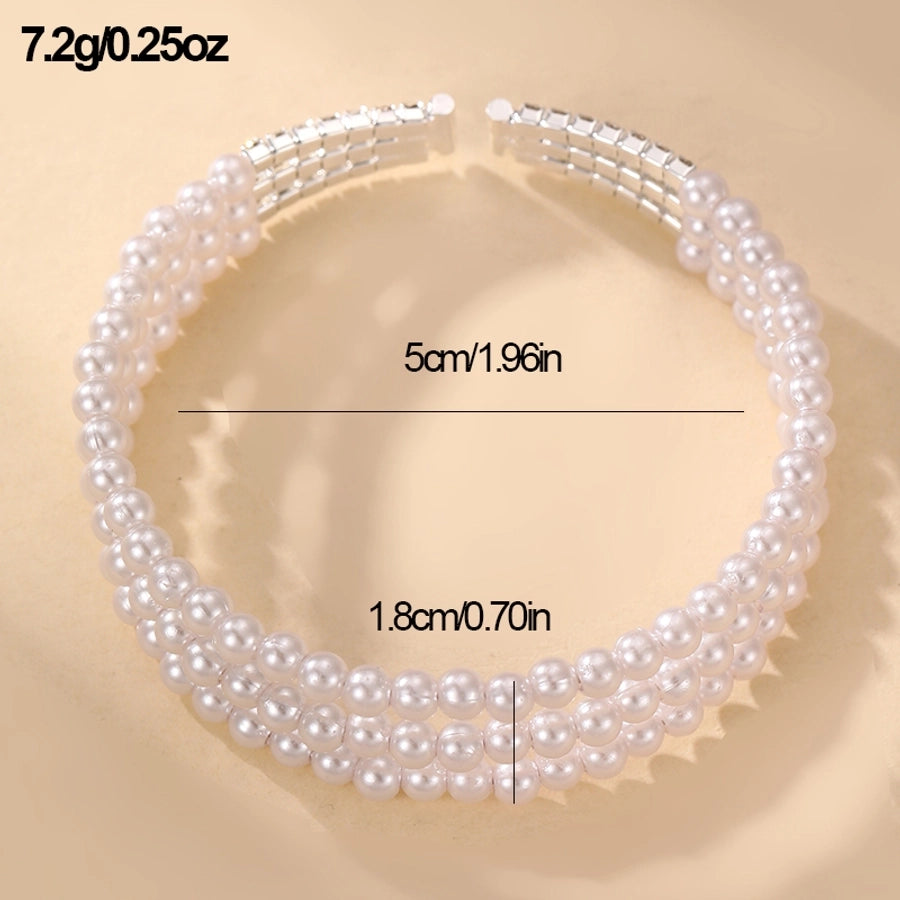 modern style simple style triangle water droplets bow knot artificial gemstones artificial pearl inlay rhinestones pearl women's bangle