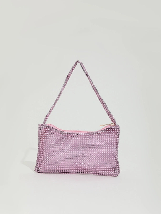 women's plastic solid color classic style square zipper shoulder bag