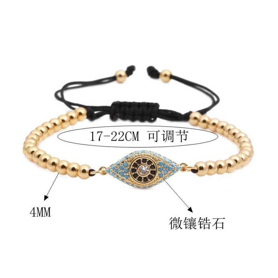 unisex geometry  color zirconium eye bead weaving titanium steel bracelets &amp; bangles yl190506120476