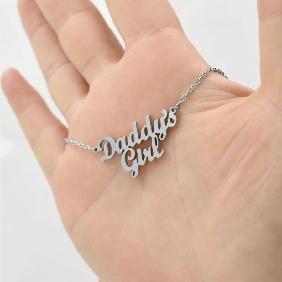 Jewelry French Style Simple Style Letter 304 Stainless Steel Iron Slice Necklace