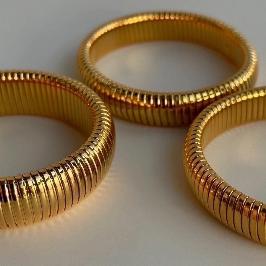 IG Style Basic Solid Color 304 Stainless Steel 18K Gold Plated Bangle In Bulk