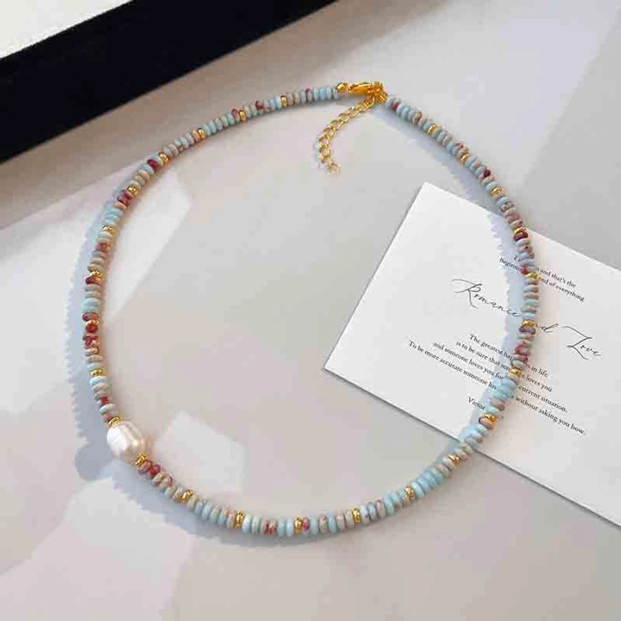 natural stone Freshwater Pearl Simple Style Beaded Geometric Necklace