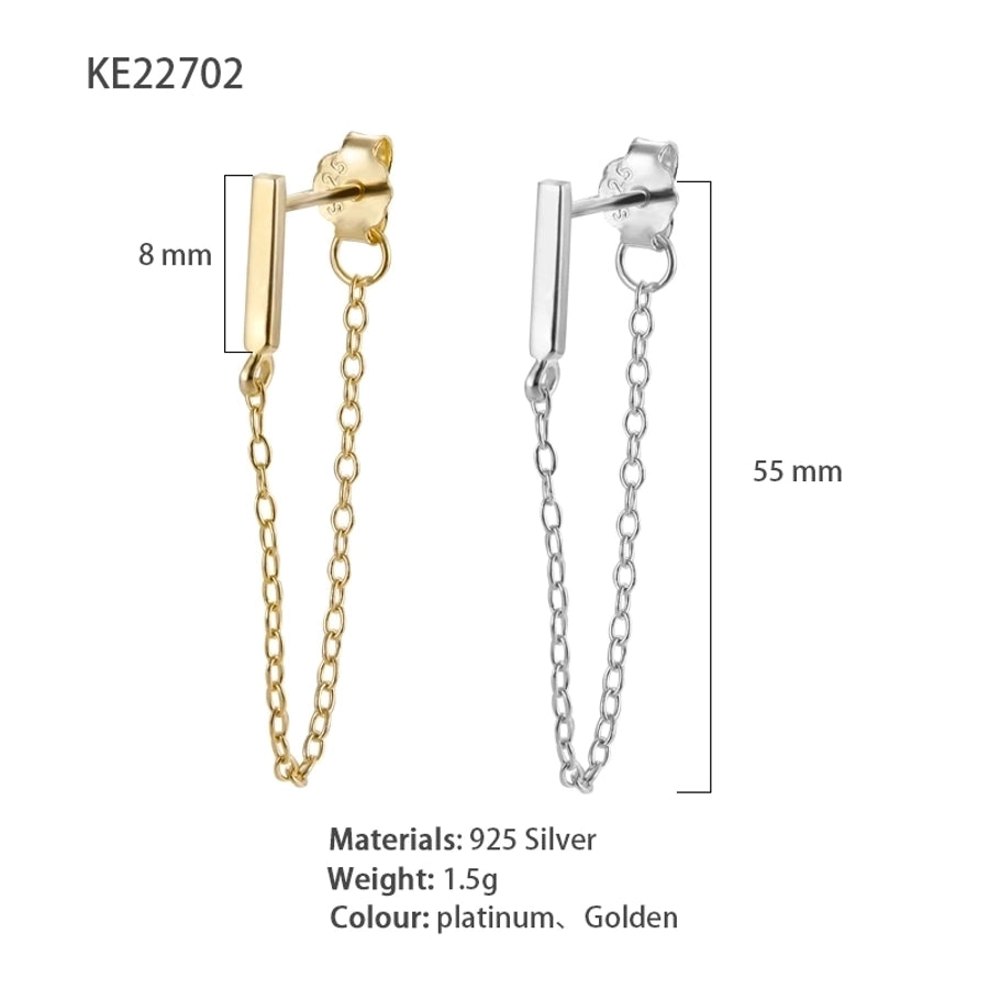 1 piece simple style classic style flower snake lightning plating inlay sterling silver zircon 18k gold plated white gold plated drop earrings