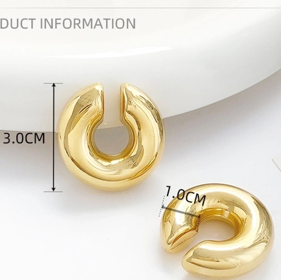 1 Piece Simple Style Solid Color Plating Stainless Steel Ear Cuffs